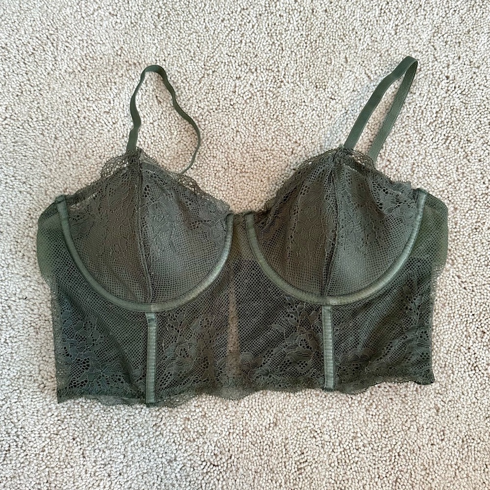 Green Lace Corset Top